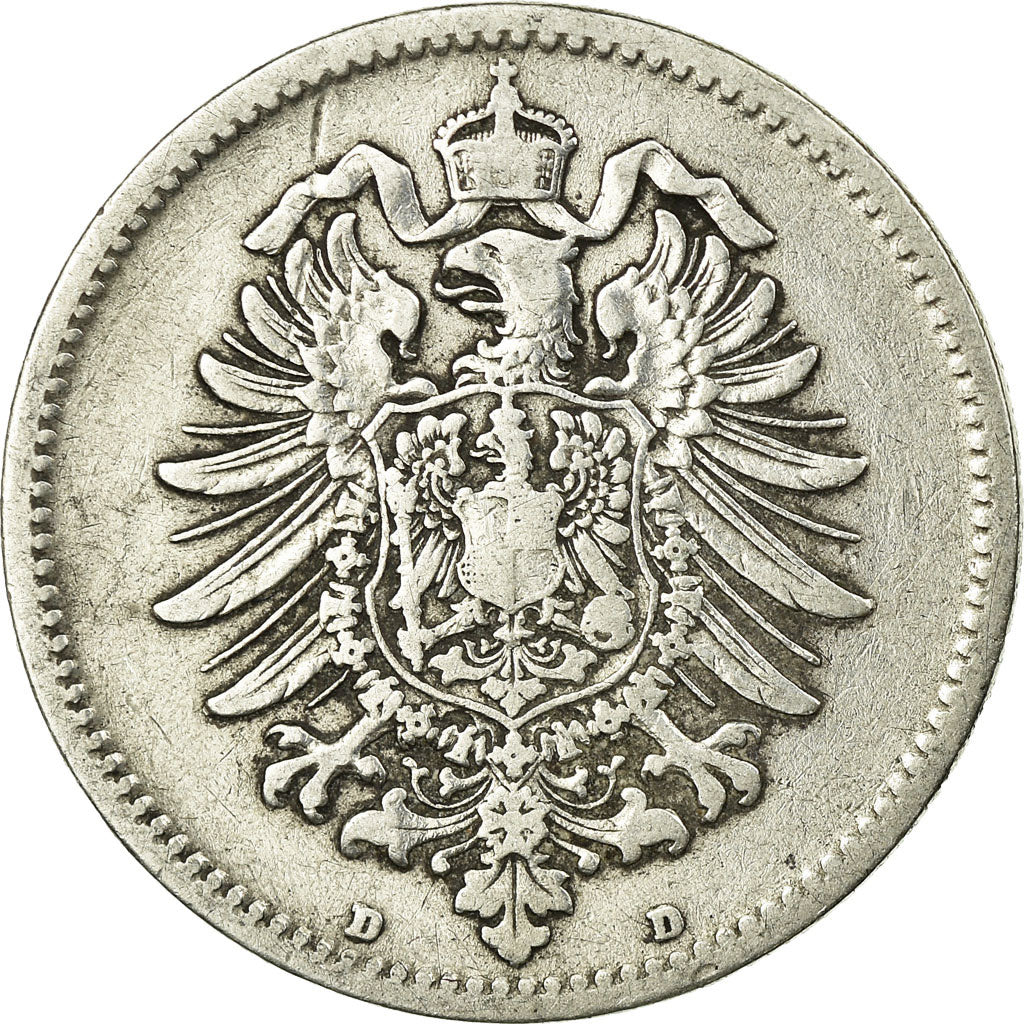 Coin, GERMANY - EMPIRE, Wilhelm I, Mark, 1875, Munich, VF(20-25), Silver, KM:7
