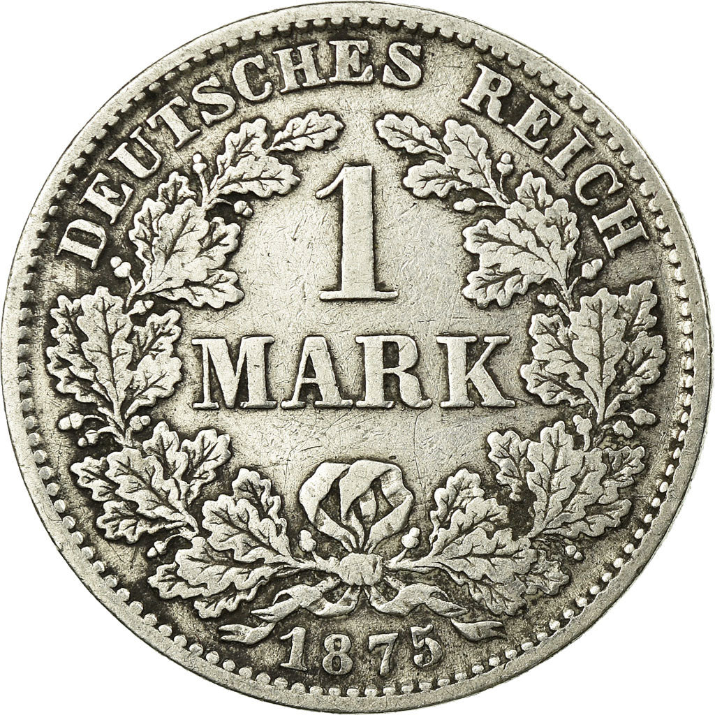 Coin, GERMANY - EMPIRE, Wilhelm I, Mark, 1875, Munich, VF(20-25), Silver, KM:7