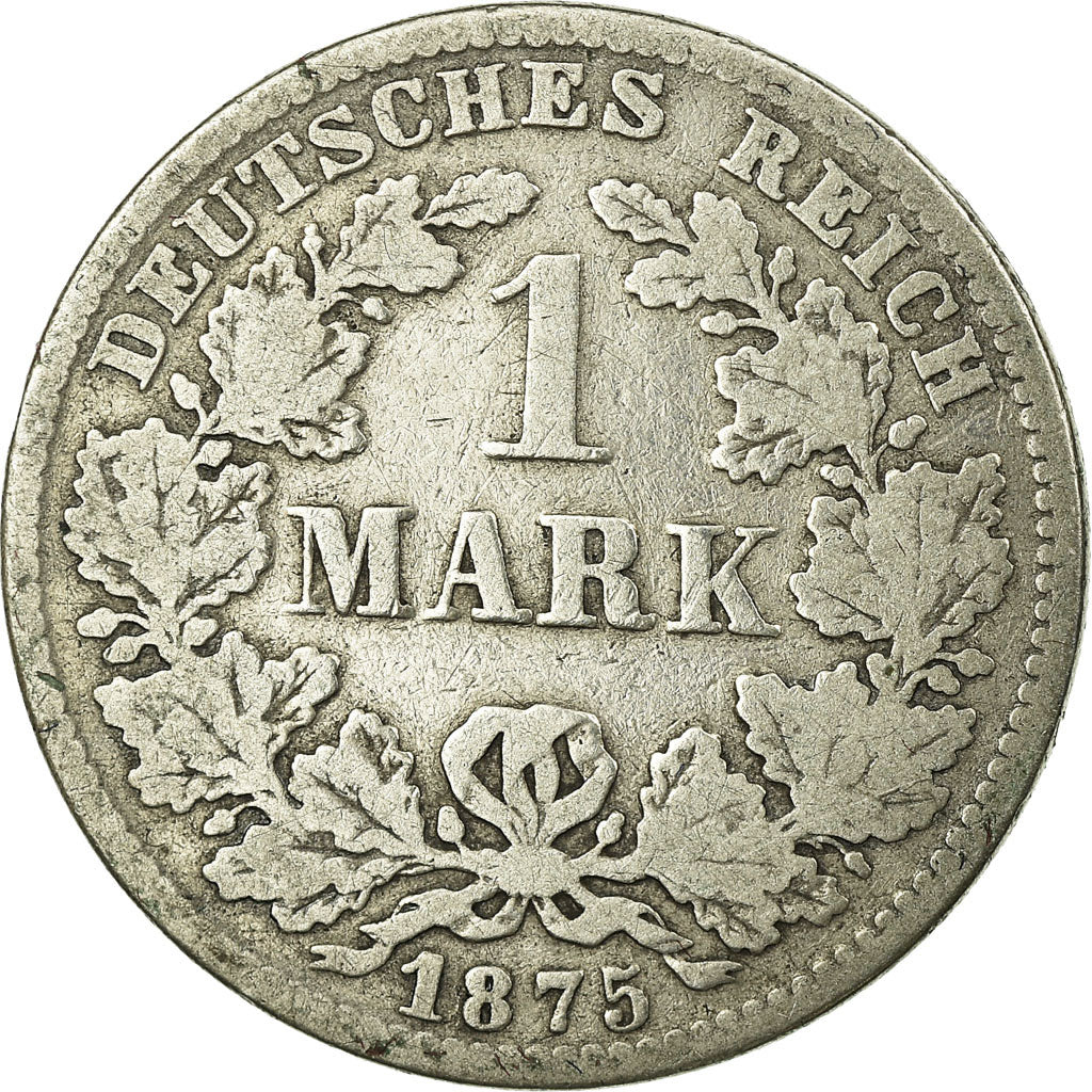Coin, GERMANY - EMPIRE, Wilhelm I, Mark, 1875, Muldenhütten, VF(20-25), Silver