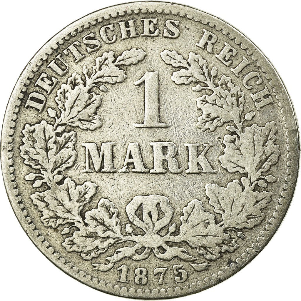 Coin, GERMANY - EMPIRE, Wilhelm I, Mark, 1875, Karlsruhe, VF(20-25), Silver