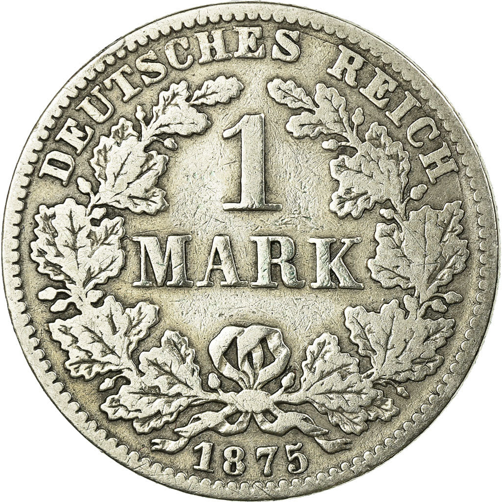 Moeda, ALEMANHA - IMPÉRIO, Wilhelm I, Mark, 1875, Frankfurt, VF(20-25), Prata