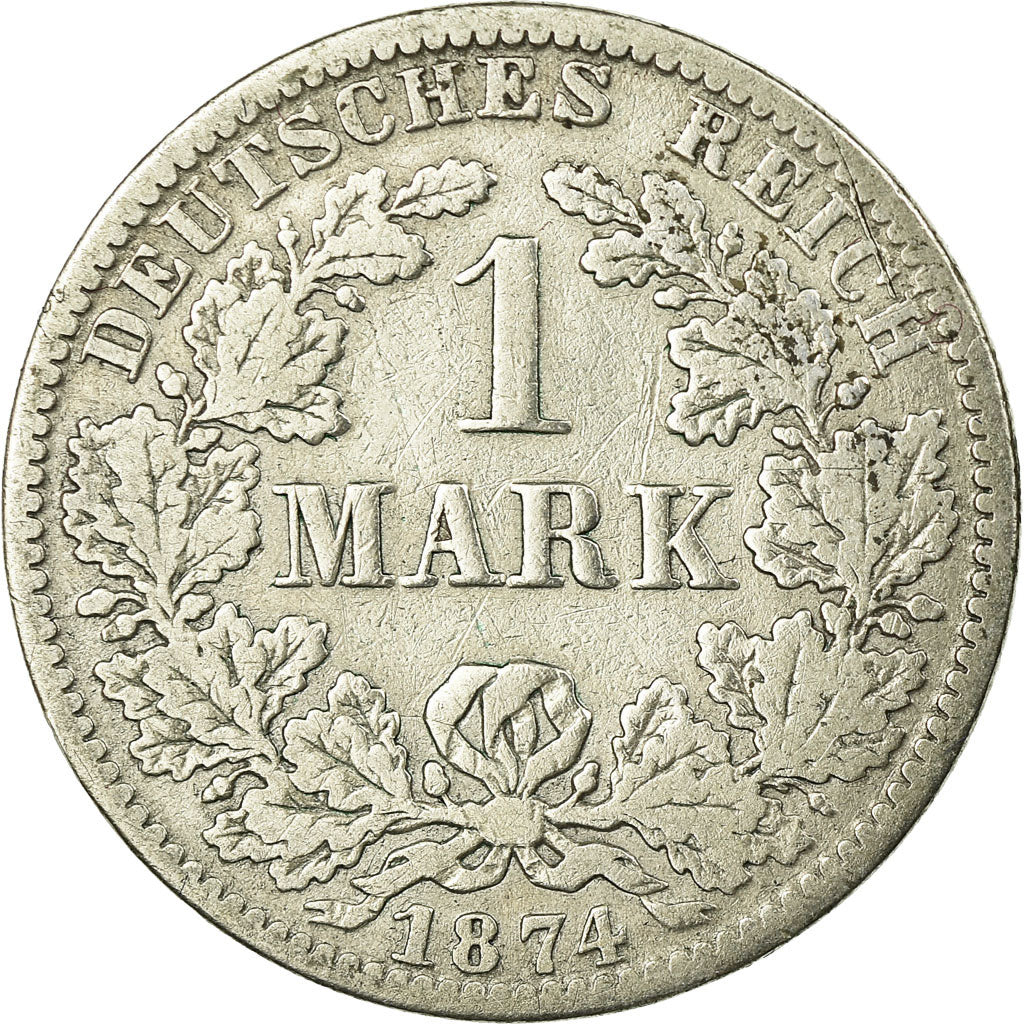 Coin, GERMANY - EMPIRE, Wilhelm I, Mark, 1874, Berlin, VF(20-25), Silver, KM:7