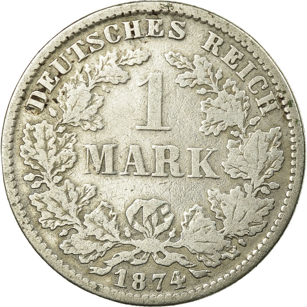 Coin, GERMANY - EMPIRE, Wilhelm I, Mark, 1874, Muldenhütten, VF(20-25), Silver