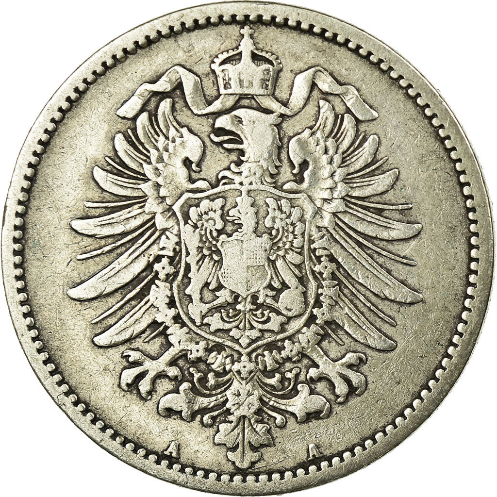 Coin, GERMANY - EMPIRE, Wilhelm I, Mark, 1881, Berlin, VF(20-25), Silver, KM:7