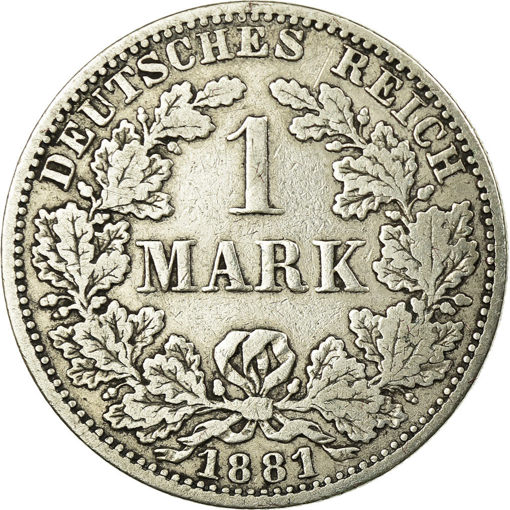 Coin, GERMANY - EMPIRE, Wilhelm I, Mark, 1881, Berlin, VF(20-25), Silver, KM:7
