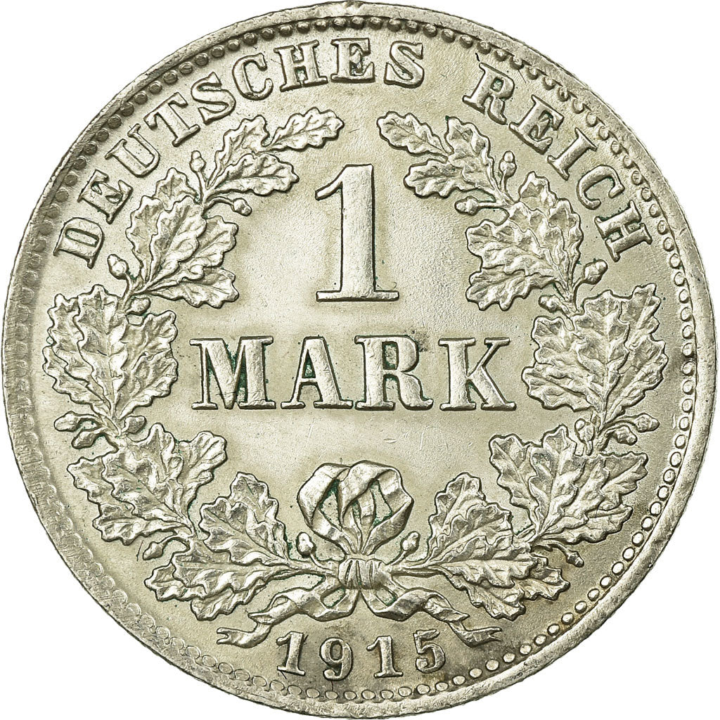 Coin, GERMANY - EMPIRE, Wilhelm II, Mark, 1915, Munich, EF(40-45), Silver, KM:14