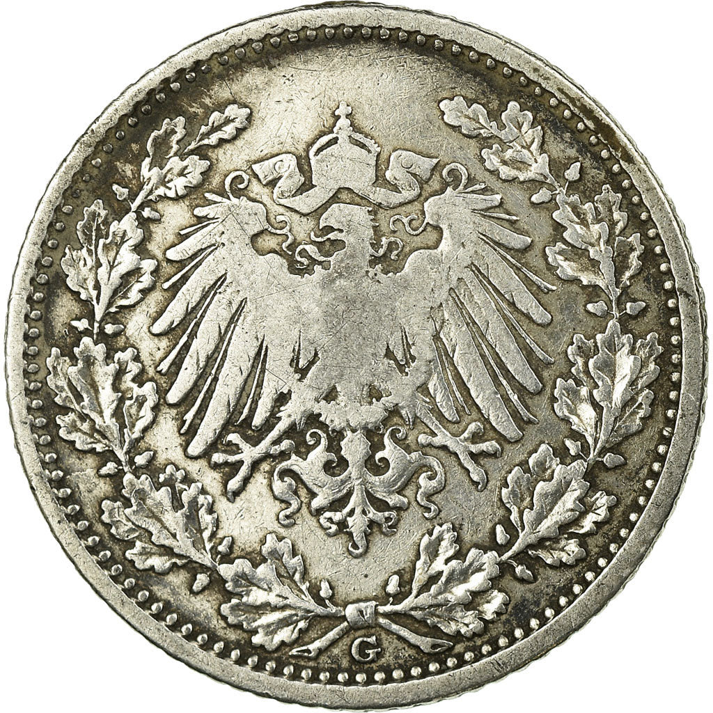 Munten, DUITSLAND - KEIZERRIJK, 1/2 Mark, 1905, Karlsruhe, FR, Zilver, KM:17