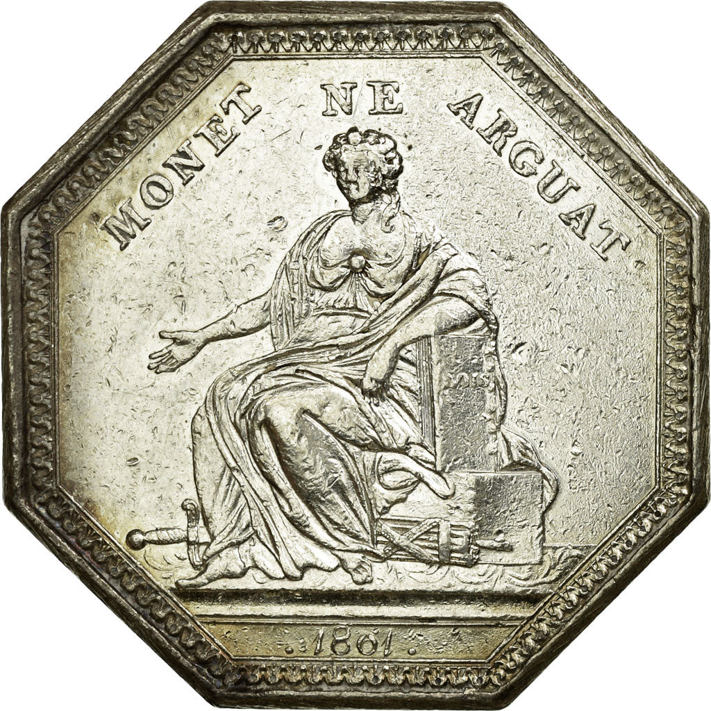 France, Token, Justice, Politics, Society, War, 1801, EF(40-45), Silver