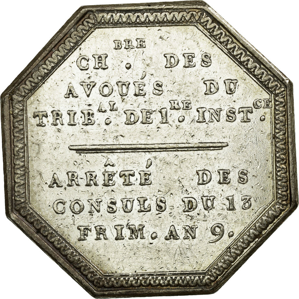 France, Token, Justice, Politics, Society, War, 1801, EF(40-45), Silver