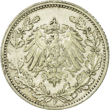 Coin, GERMANY - EMPIRE, 1/2 Mark, 1915, Stuttgart, EF(40-45), Silver, KM:17
