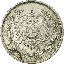 Moneta, NIEMCY - IMPERIUM, 1/2 Mark, 1915, Stuttgart, EF(40-45), Srebro, KM:17
