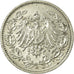 Coin, GERMANY - EMPIRE, 1/2 Mark, 1915, Karlsruhe, EF(40-45), Silver, KM:17