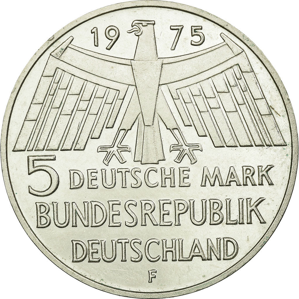 Moneta, GERMANIA - REPUBBLICA FEDERALE, 5 Mark, 1975, Stuttgart, Germany, SPL-
