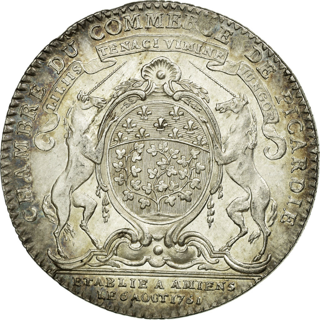 France, Token, Chamber of Commerce, 1761, AU(55-58), Silver