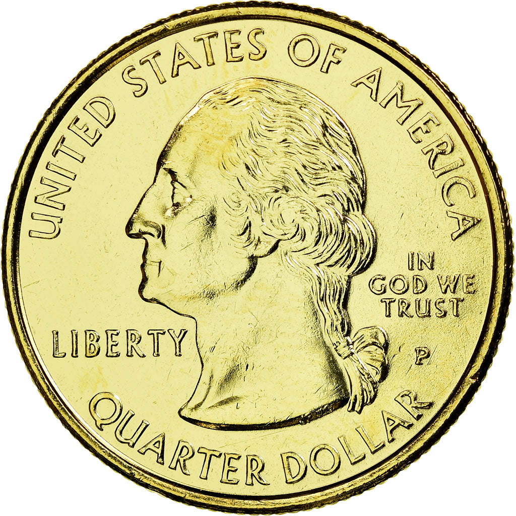 Coin, United States, Georgia, Quarter, 1999, U.S. Mint, AU(55-58), Gold plated