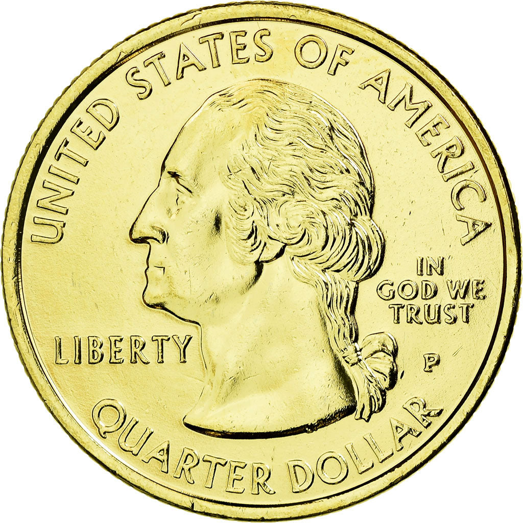 Moneda, Estados Unidos, Pennsylvania, Quarter, 1999, U.S. Mint, EBC, Gold plated