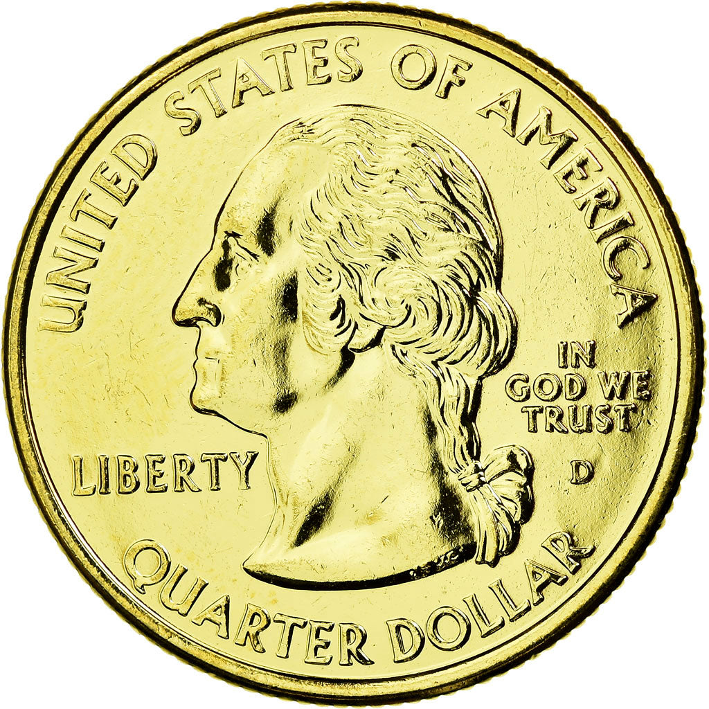 Monnaie, États-Unis, Massachusetts, Quarter, 2000, U.S. Mint, SUP, Métal doré