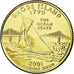 Moneta, Stati Uniti, Rhode Island, Quarter, 2001, U.S. Mint, SPL-, Gold plated
