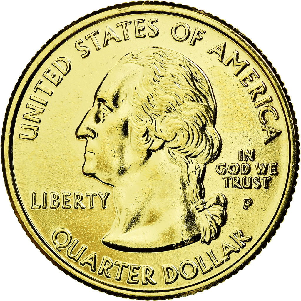 Moneta, Stati Uniti, Rhode Island, Quarter, 2001, U.S. Mint, SPL-, Gold plated