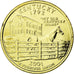 Moneda, Estados Unidos, Kentucky, Quarter, 2001, U.S. Mint, EBC, Gold plated