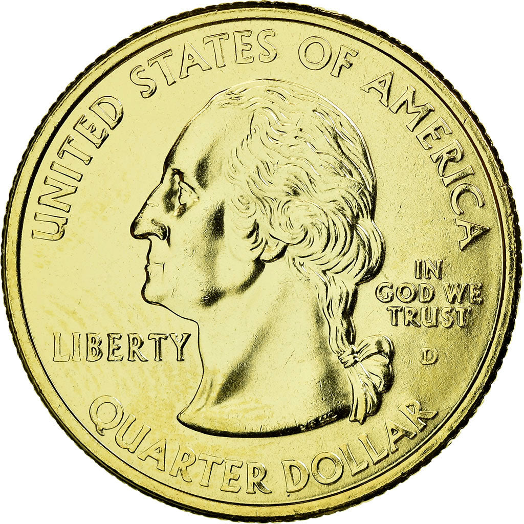 Münze, Vereinigte Staaten, Indiana, Quarter, 2002, U.S. Mint, VZ, Gold plated
