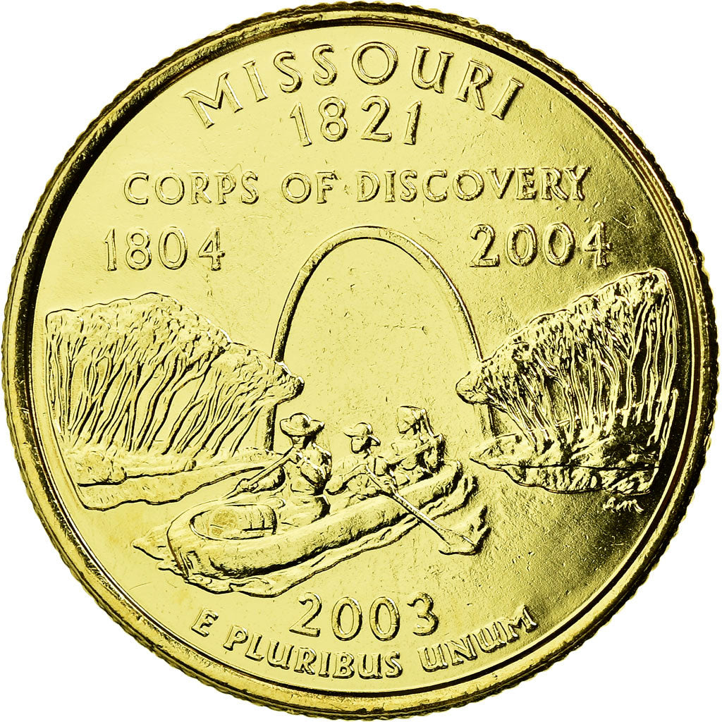 Moneta, Stati Uniti, Missouri, Quarter, 2003, U.S. Mint, SPL-, Gold plated