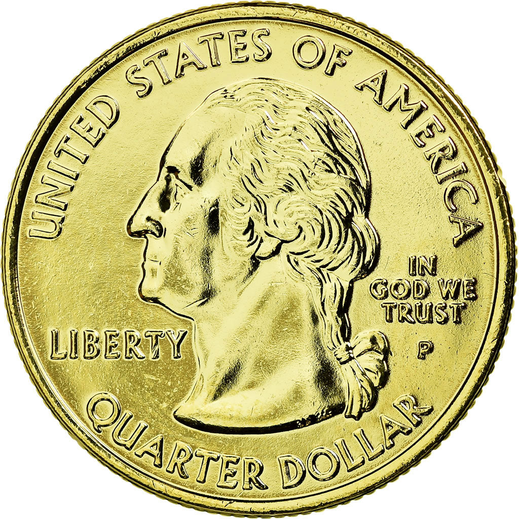 Coin, United States, Alabama, Quarter, 2003, U.S. Mint, AU(55-58), Gold plated