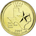 Monnaie, États-Unis, Texas, Quarter, 2004, U.S. Mint, SUP, Métal doré