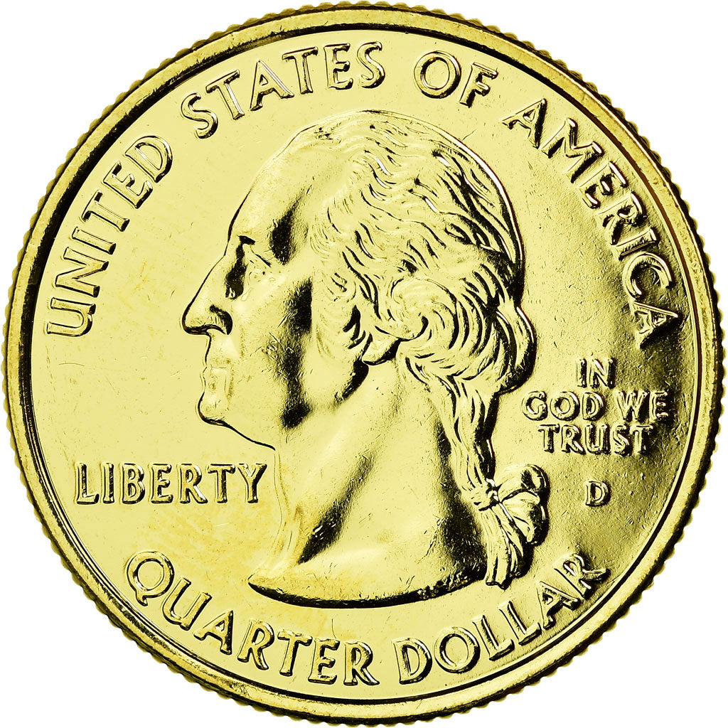 Monnaie, États-Unis, Texas, Quarter, 2004, U.S. Mint, SUP, Métal doré