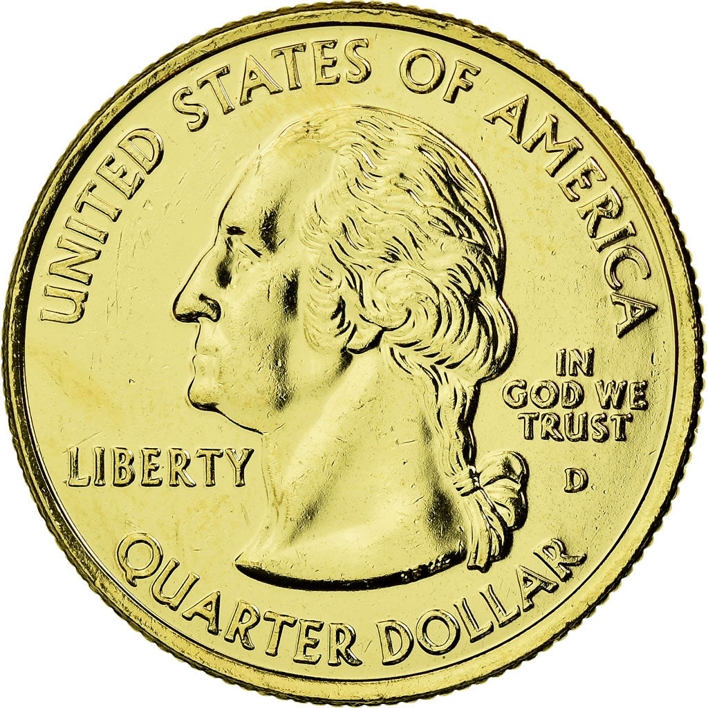 Moneda, Estados Unidos, Iowa, Quarter, 2004, U.S. Mint, EBC, Gold plated
