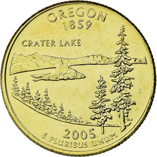 Coin, United States, Oregon, Quarter, 2005, U.S. Mint, AU(55-58), Gold plated