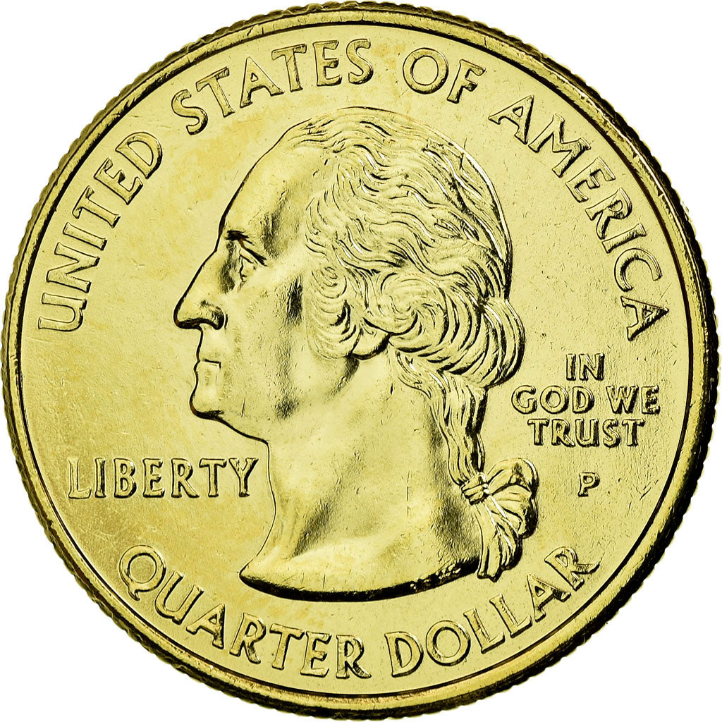 Coin, United States, Oregon, Quarter, 2005, U.S. Mint, AU(55-58), Gold plated
