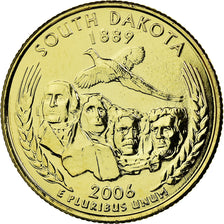 Moneda, Estados Unidos, South Dakota, Quarter, 2006, U.S. Mint, EBC, Gold plated