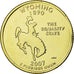 Munten, Verenigde Staten, Wyoming, Quarter, 2007, U.S. Mint, PR, Verguld metaal