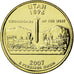 Coin, United States, Utah, Quarter, 2007, U.S. Mint, AU(55-58), Gold plated