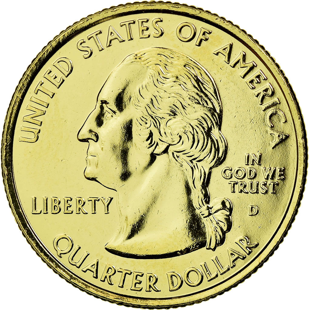 Coin, United States, Utah, Quarter, 2007, U.S. Mint, AU(55-58), Gold plated