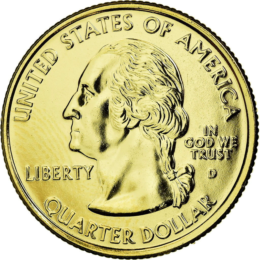 Coin, United States, New Mexico, Quarter, 2008, U.S. Mint, AU(55-58), Gold