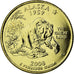 Coin, United States, Alaska, Quarter, 2008, U.S. Mint, AU(55-58), Gold plated