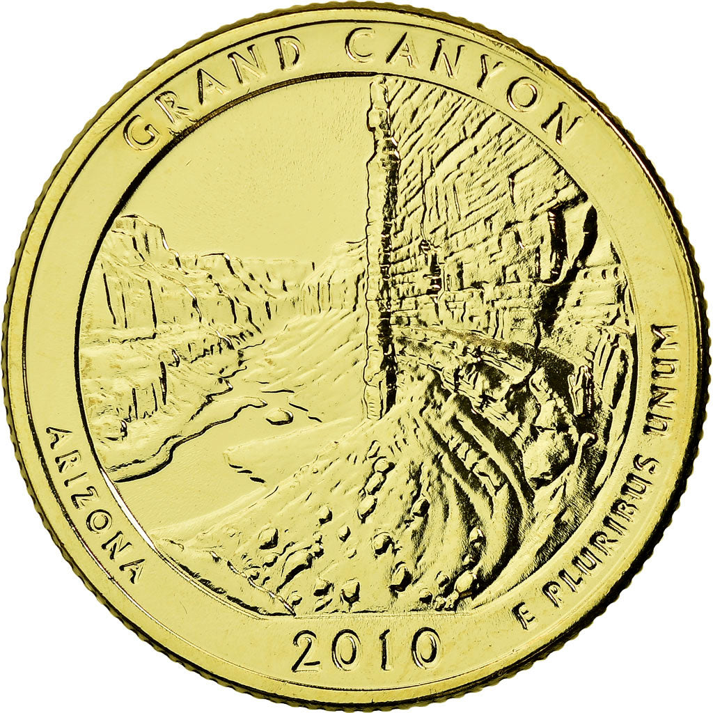 Moneta, Stati Uniti, Grand Canyon, Quarter, 2010, U.S. Mint, SPL-, Gold plated