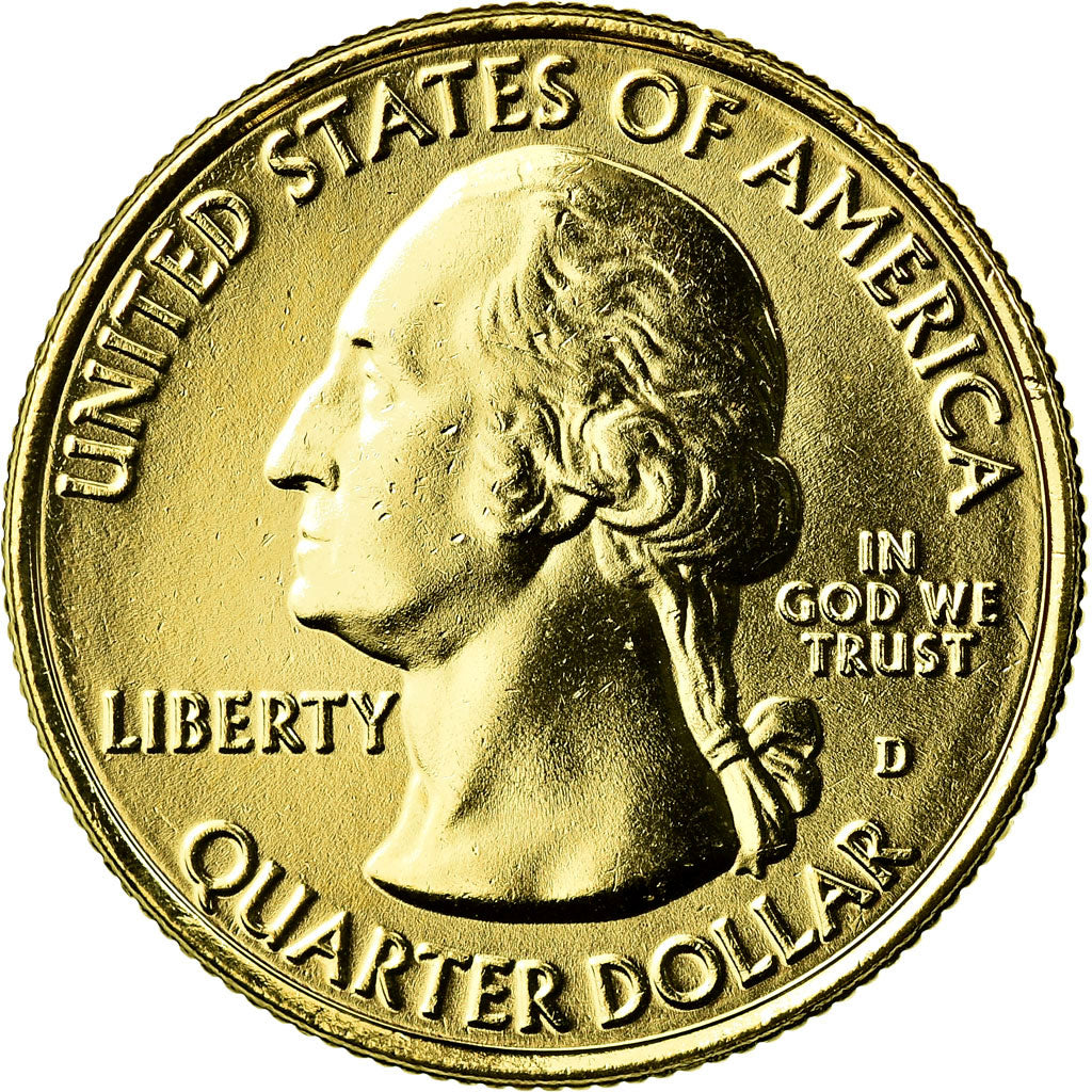 Coin, United States, Yellowstone, Quarter, 2010, U.S. Mint, AU(55-58), Gold