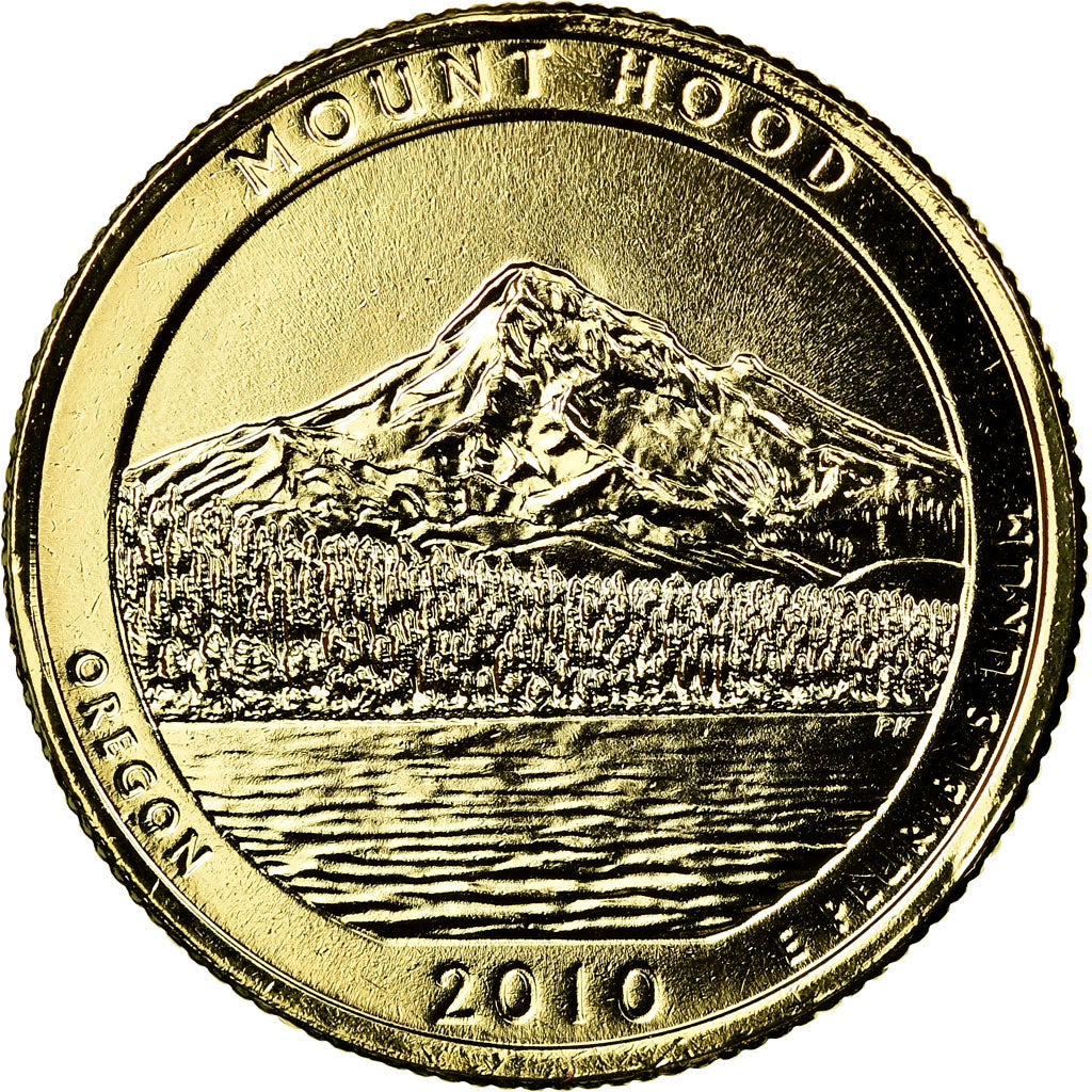 Monnaie, États-Unis, Mount Hood, Quarter, 2010, U.S. Mint, SUP, Métal doré