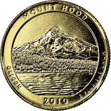 Monnaie, États-Unis, Mount Hood, Quarter, 2010, U.S. Mint, SUP, Métal doré