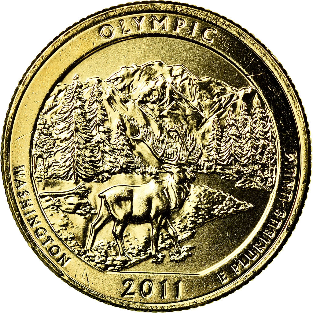 Coin, United States, Olympic, Quarter, 2011, U.S. Mint, AU(55-58), Gold plated