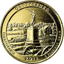 Münze, Vereinigte Staaten, Gettysburg, Quarter, 2011, U.S. Mint, VZ, Gold