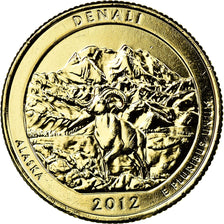 Moneda, Estados Unidos, Denali, Quarter, 2012, U.S. Mint, EBC, Gold plated
