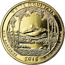 Moneta, Stati Uniti, White Mountain, Quarter, 2013, U.S. Mint, SPL-, Gold plated