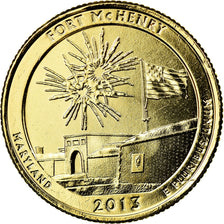 Moneta, Stati Uniti, Fort McHenry, Quarter, 2013, U.S. Mint, SPL-, Gold plated