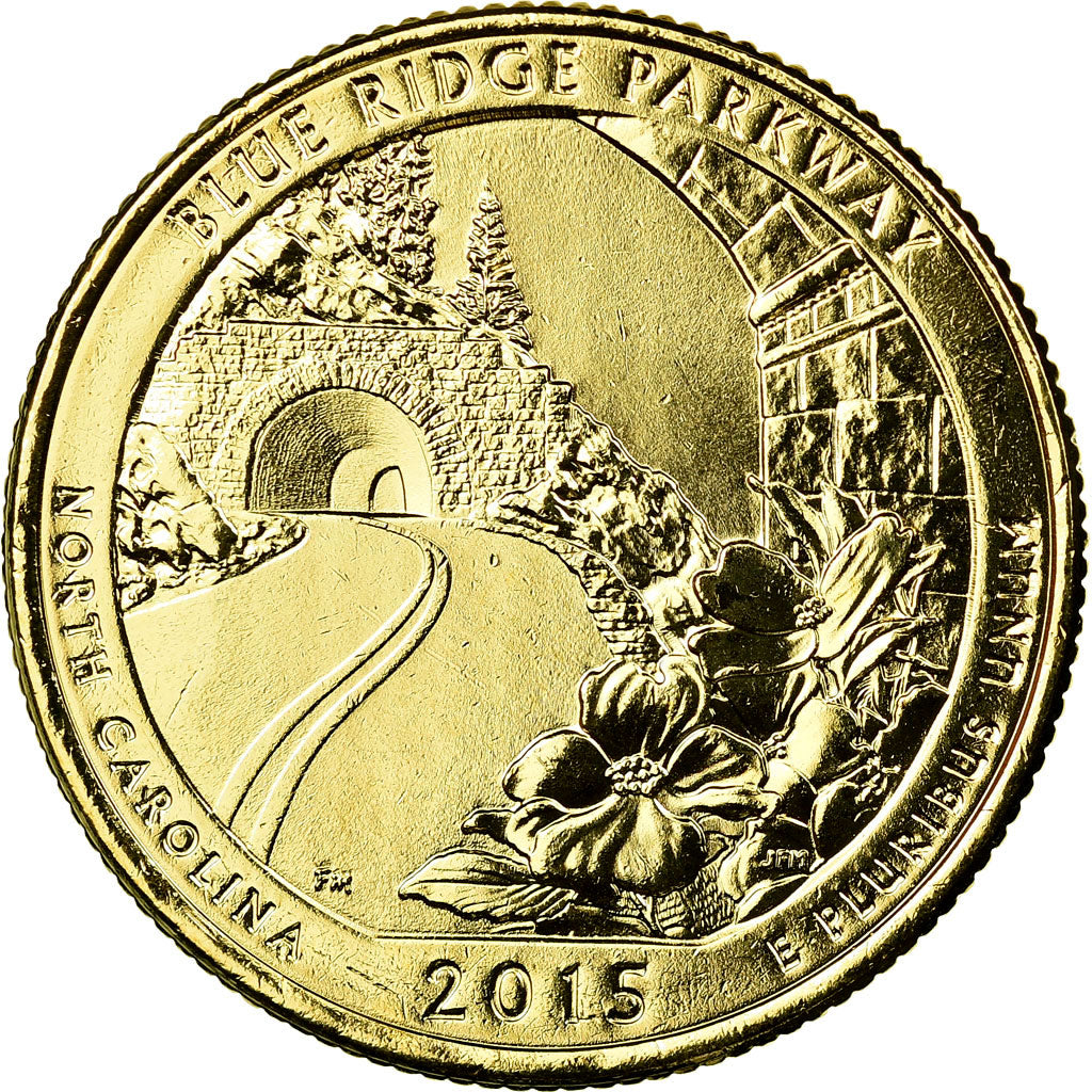 Coin, United States, Blue Ridge Parkway, Quarter, 2015, U.S. Mint, AU(55-58)