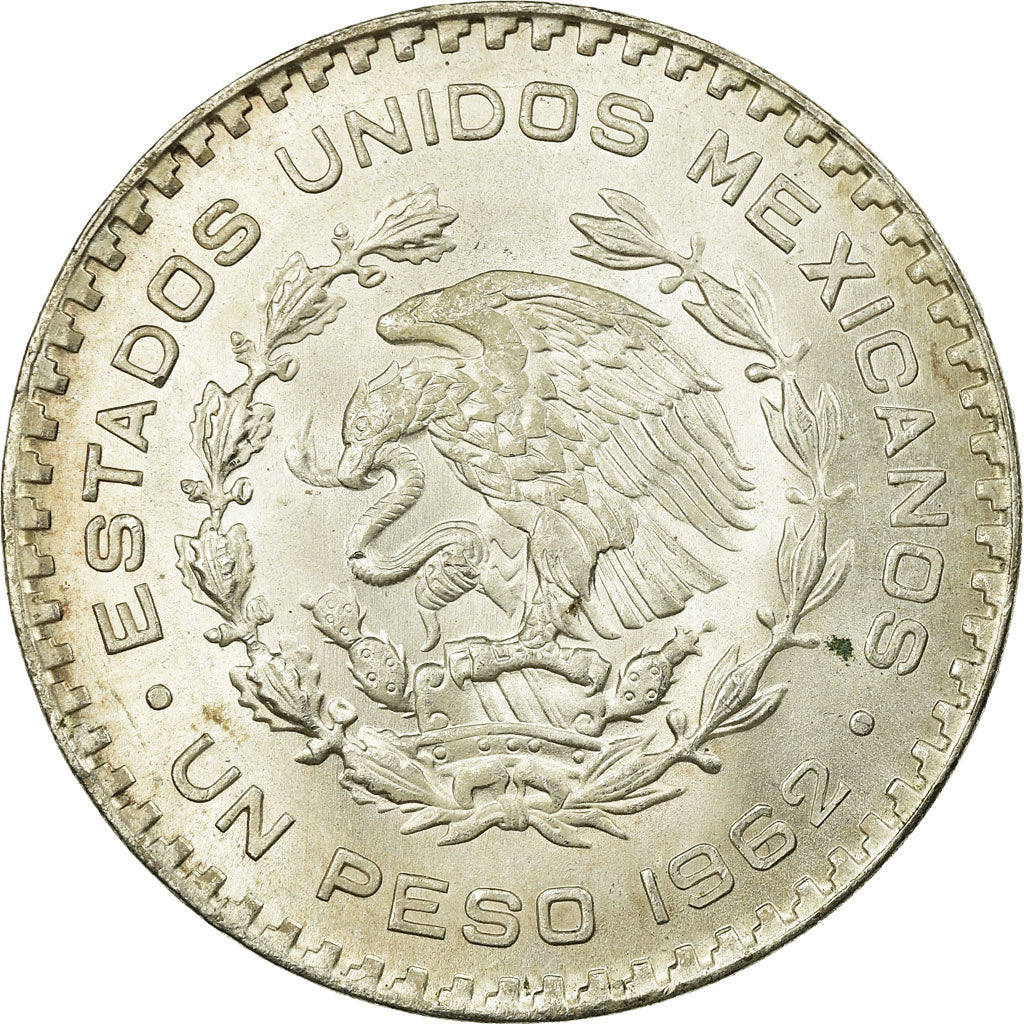 Coin, Mexico, Peso, 1962, Mexico City, AU(55-58), Silver, KM:459