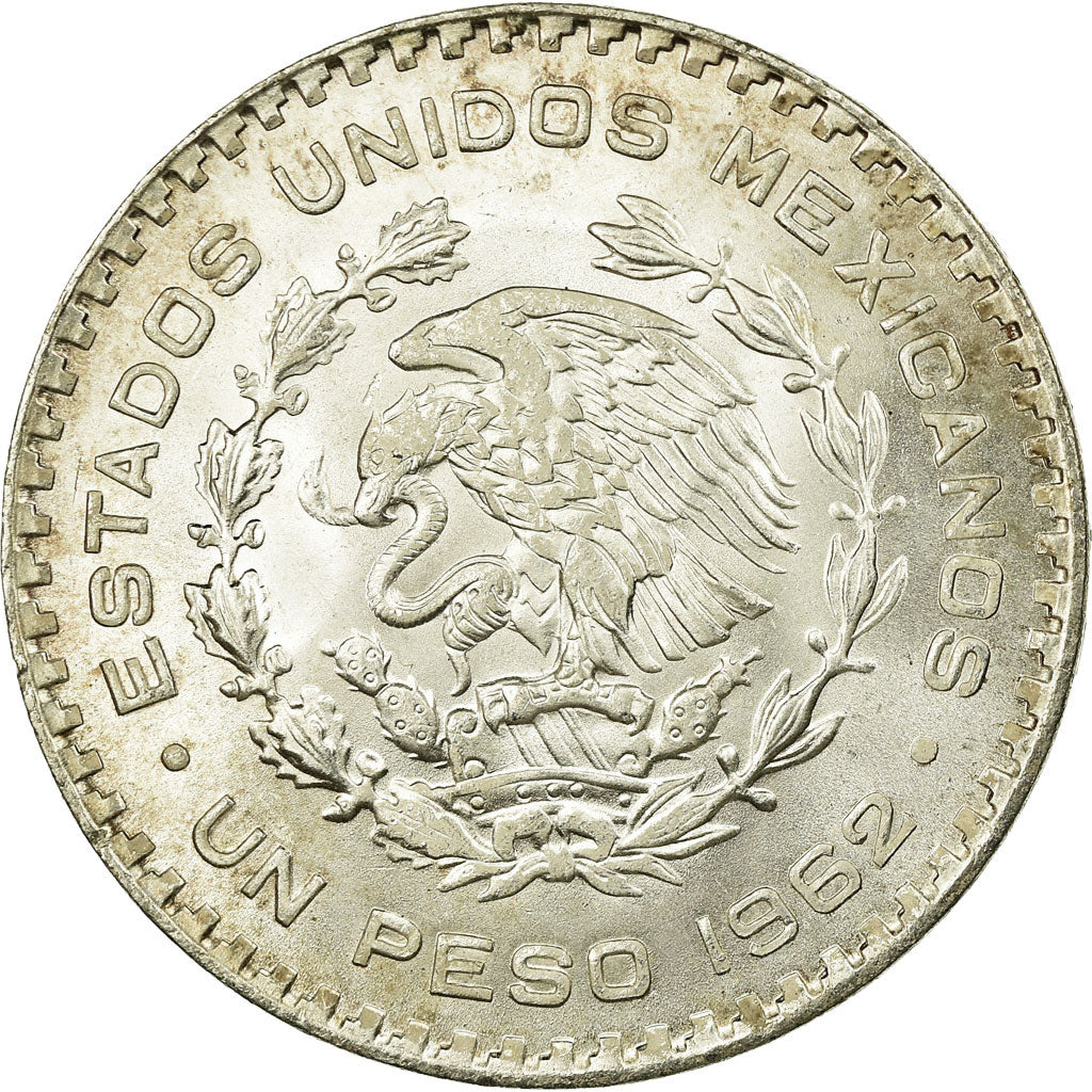 Coin, Mexico, Peso, 1962, Mexico City, AU(55-58), Silver, KM:459